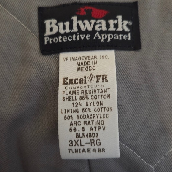 Bulwark Men's FR Insulated Bib Coveralls 3XL Reg Excel FR 56.8 ATPV Workwear - Picture 3 of 16